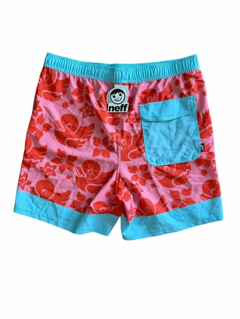 NWT NEFF Ducky Fade Swim Trunks Men’s Graphic Print Board Shorts Size L, XL